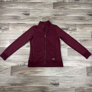 L. L. Bean Women's Quilted Full Zip Sweater in Dark Plum Size Extra Small